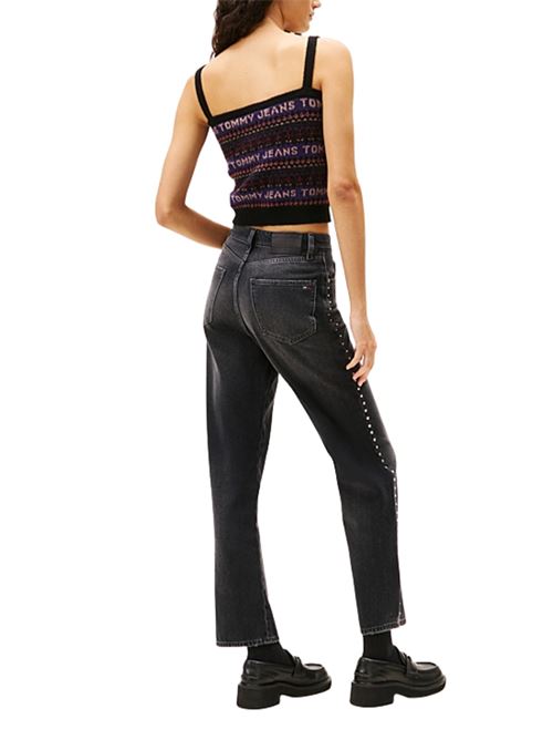 Jeans a vita alta neri con borchie Tommy Jeans | DW0DW215151BZ